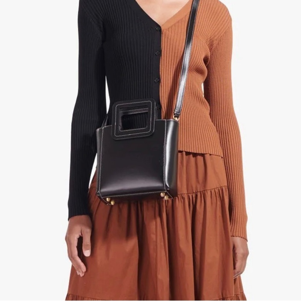STAUD The Mini Shirley Day to Night Calf Leather Luxury Bag